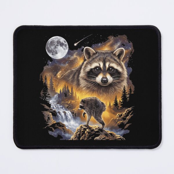 Item preview, Jimothy Cute Raccoon Galaxy Nebula Waterfall Full Moon Cosmic Landscape designed and sold by CiranoSkasnot.