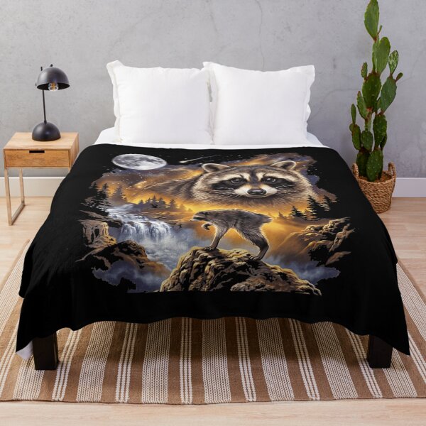 Item preview, Jimothy Cute Raccoon Galaxy Nebula Waterfall Full Moon Cosmic Landscape designed and sold by CiranoSkasnot.