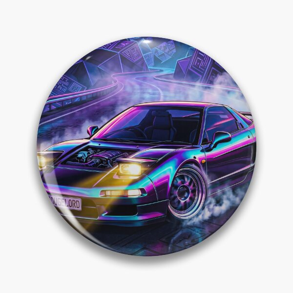 Item preview, Retrowave V6 Tuner Machine Drifting Through Glowing Neon Mountains designed and sold by RevUpDesign.