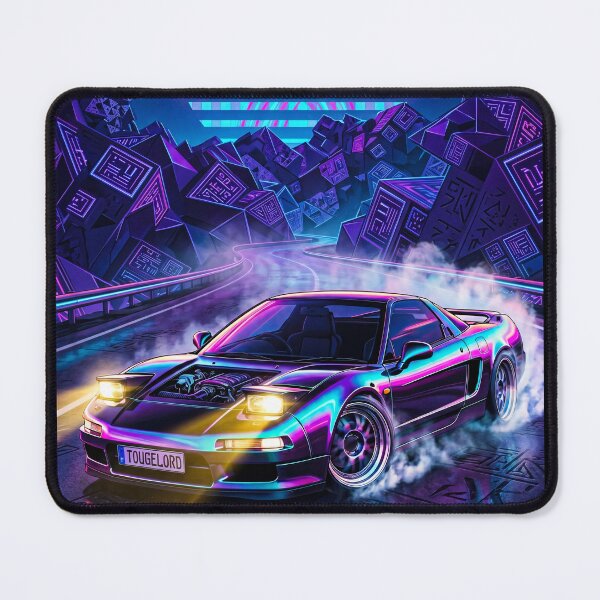 Item preview, Retrowave V6 Tuner Machine Drifting Through Glowing Neon Mountains designed and sold by RevUpDesign.