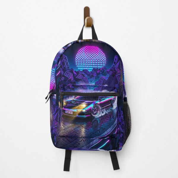 Item preview, Retrowave V6 Tuner Machine Drifting Through Glowing Neon Mountains designed and sold by RevUpDesign.
