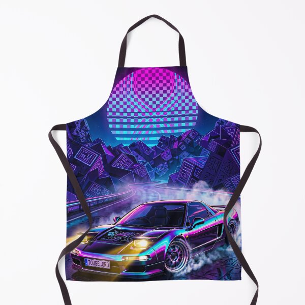Item preview, Retrowave V6 Tuner Machine Drifting Through Glowing Neon Mountains designed and sold by RevUpDesign.