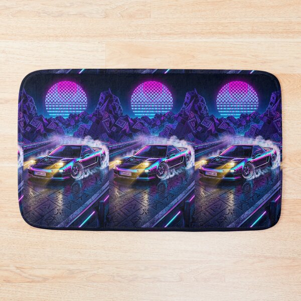 Item preview, Retrowave V6 Tuner Machine Drifting Through Glowing Neon Mountains designed and sold by RevUpDesign.