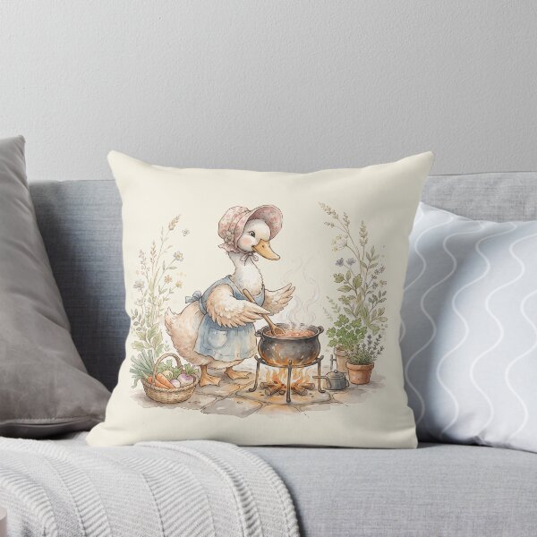 Item preview, Cozy Vintage Duck Cooking Soup - Classic Storybook Watercolor Art designed and sold by Pasteltone.