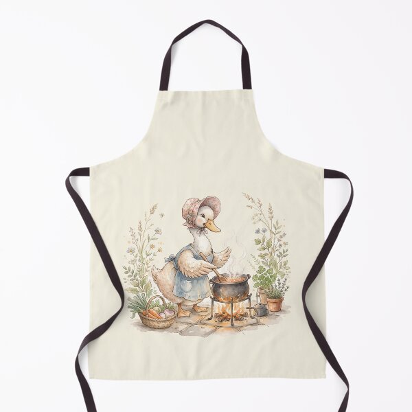 Item preview, Cozy Vintage Duck Cooking Soup - Classic Storybook Watercolor Art designed and sold by Pasteltone.