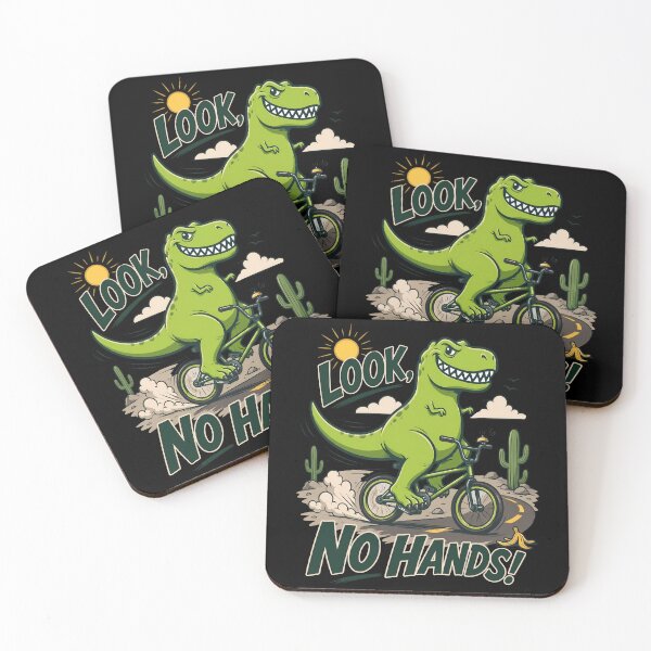Item preview, Funny T-Rex Dinosaur Riding Bike No Hands designed and sold by k3rstman1.