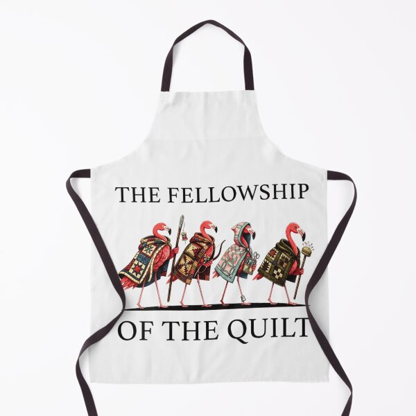 Item preview, The Fellowship Of The Quilt Funny Pink Flamingo Sewing Crafting Parody designed and sold by KistanosMeka.