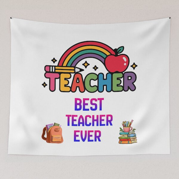 Item preview, Best Teacher Ever Rainbow Apple Cute Teacher Gift T-Shirt designed and sold by     Fatma Creates.