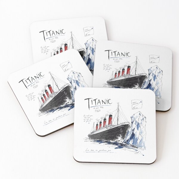 Item preview, Titanic 1912 Atlantic Ocean Voyage Iceberg Historical Nautical Sketch Illustration designed and sold by KistanosMeka.
