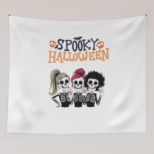 Item preview, Spooky Halloween Skeleton Best Friends Cute Funny Design designed and sold by     Sela Art .