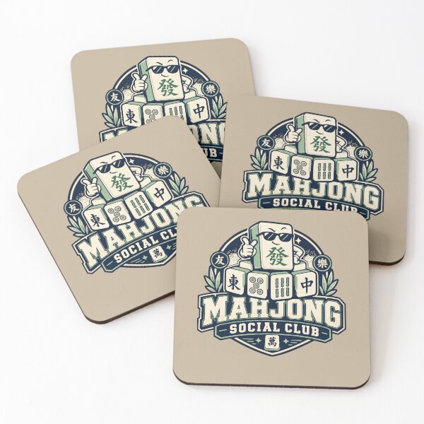 Item preview, Mahjong Social Club Retro Tile Game Design designed and sold by JansenGS.