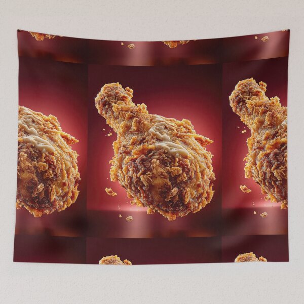 Item preview, Golden Crispy Fried Chicken Drumstick | Crunchy Food Art | Crispy Comfort Food Illustration designed and sold by Grafititee.
