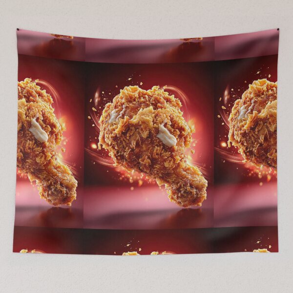 Item preview, Golden Crispy Fried Chicken Drumstick | Crunchy Food Art | Crispy Comfort Food Illustration designed and sold by Grafititee.