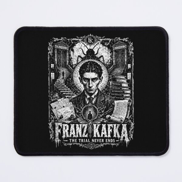 Item preview, Franz Kafka The Trial Never Ends Dark Gothic Literary Portrait Art designed and sold by KistanosMeka.