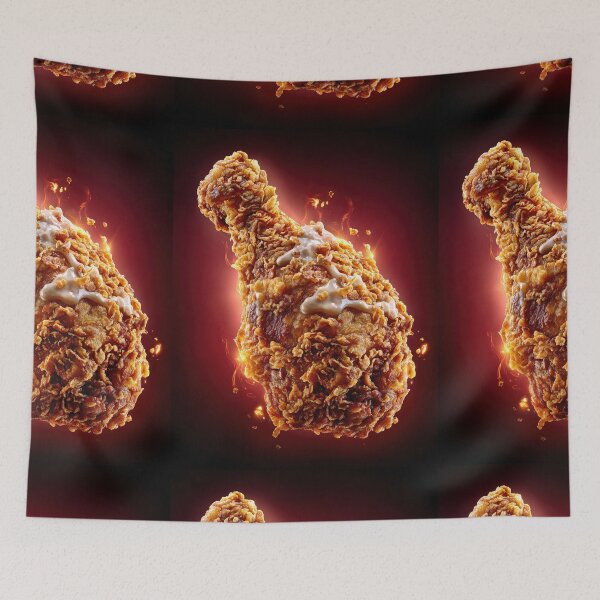 Item preview, Golden Crispy Fried Chicken Drumstick | Crunchy Food Art | Crispy Comfort Food Illustration designed and sold by Grafititee.