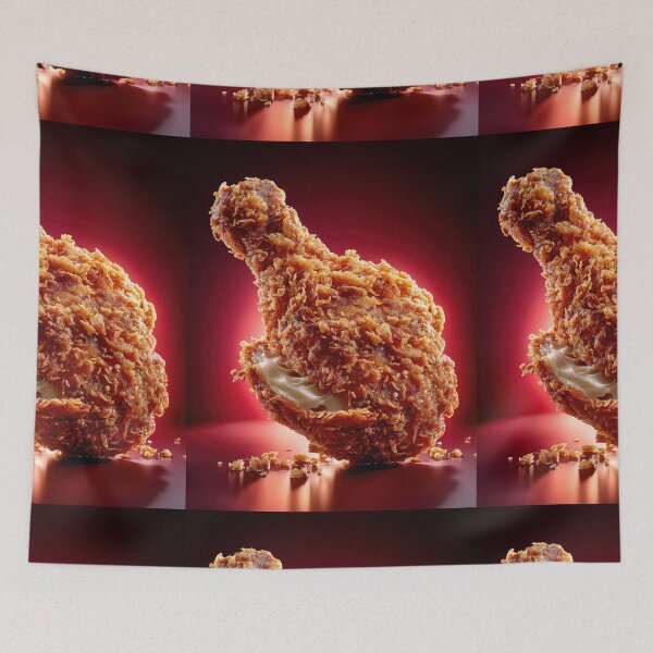 Item preview, Golden Crispy Fried Chicken Drumstick | Crunchy Food Art | Crispy Comfort Food Illustration designed and sold by Grafititee.