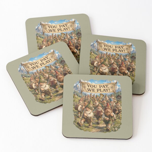 Item preview, You Pay, We Play! Funny Gnome Brass Band Parade Vintage T-Shirt designed and sold by Alpine-Ink.