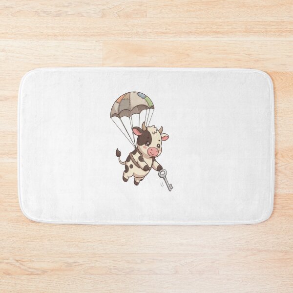 Item preview, Cute Cow Parachuting Holding Key designed and sold by Ella_Sketch.