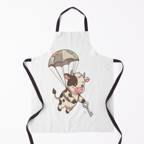 Item preview, Cute Cow Parachuting Holding Key designed and sold by Ella_Sketch.