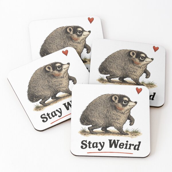 Item preview, Stay Weird Cute Raccoon With Red Heart Valentine Love Illustration designed and sold by CiranoSkasnot.