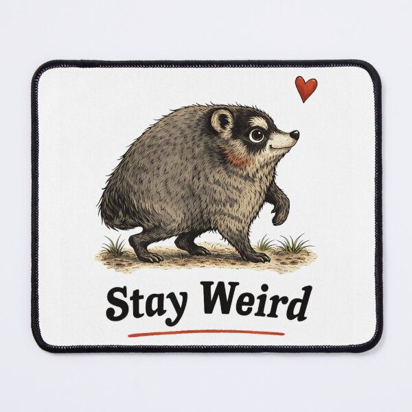 Item preview, Stay Weird Cute Raccoon With Red Heart Valentine Love Illustration designed and sold by CiranoSkasnot.