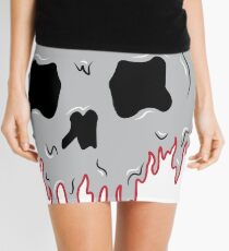 Melted Grey Skull Mini Skirt