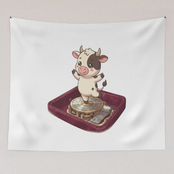 Item preview, Cute Cow Dancing In Music Box designed and sold by Ella_Sketch.