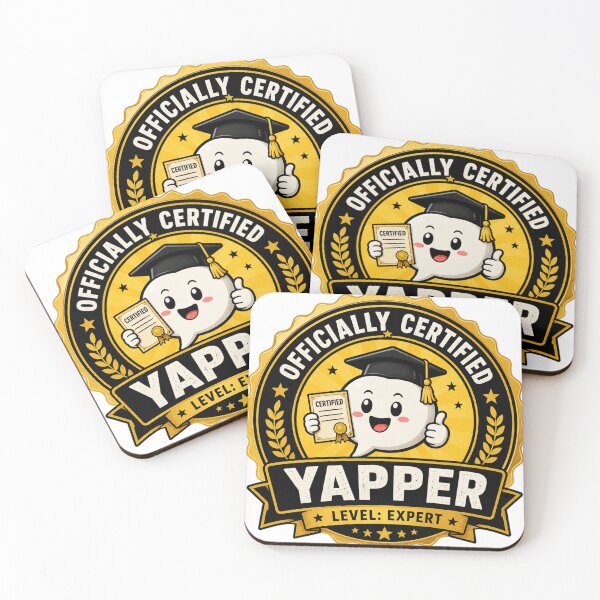 Item preview, Certified Yapper | Funny Certified Badge Sticker & T-Shirt | Level: Expert designed and sold by FuzzDrive.