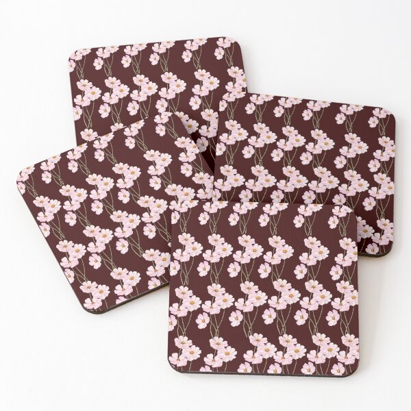 Item preview, Delicate Pink Cosmos On Dark Chocolate Floral designed and sold by ​Jyoti Digital Artist.