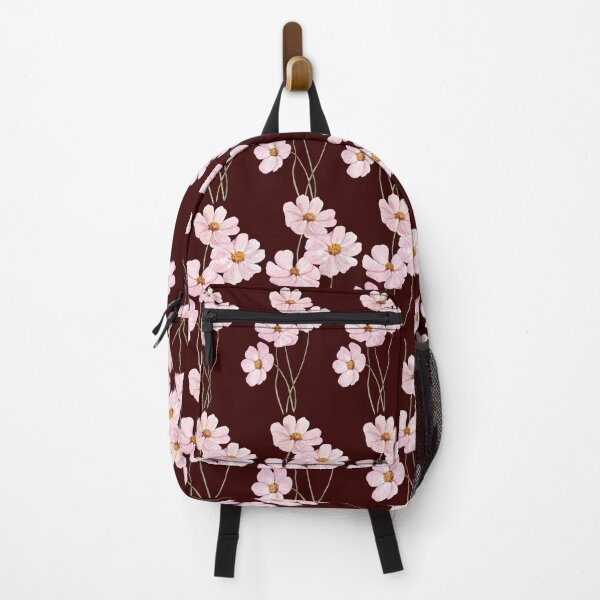 Item preview, Delicate Pink Cosmos On Dark Chocolate Floral designed and sold by Jyoti Digital Artist.