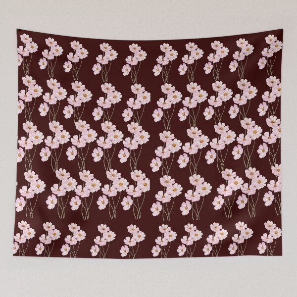 Item preview, Delicate Pink Cosmos On Dark Chocolate Floral designed and sold by Jyoti-Quotes.