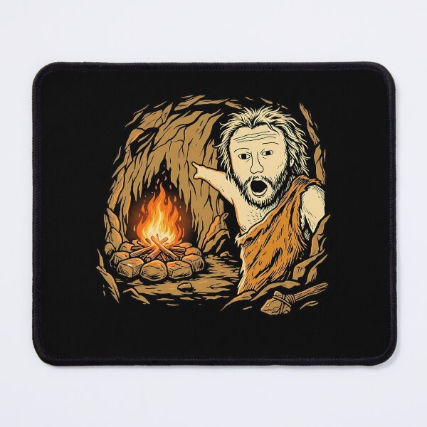 Item preview, Prehistoric Wojak Caveman Pointing at Cave Fire designed and sold by k3rstman1.