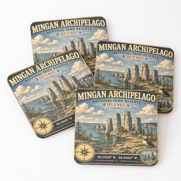 Item preview, Mingan Archipelago National Park Reserve Vintage Travel Sticker designed and sold by naturalsurvival.