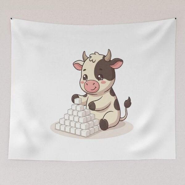 Item preview, Cute Cow Building Sugar Tower designed and sold by Ella_Sketch.