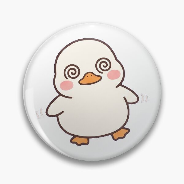 Item preview, Dizzy Confused Duck | Funny Spiral Eyes Kawaii Duck Sticker designed and sold by ChibiMoe.