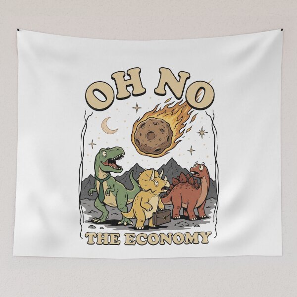 Item preview, Funny Dinosaur Meteor Economic Crisis Humor designed and sold by k3rstman1.