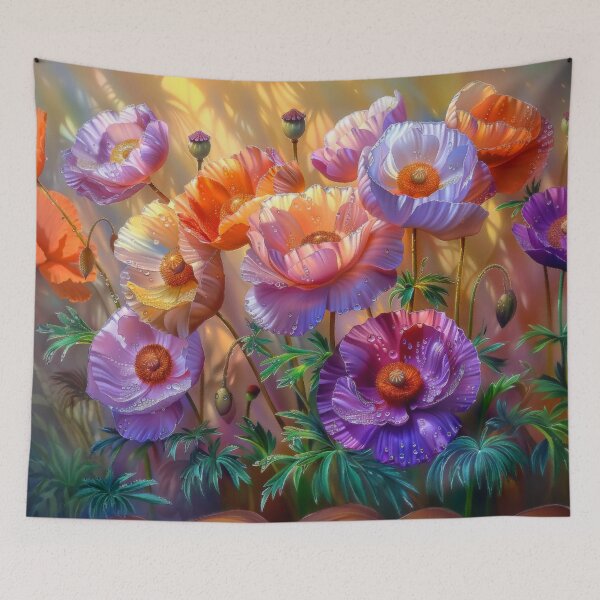 Item preview, Poppy Flowers with Dew Drops designed and sold by MargaretWiktor.