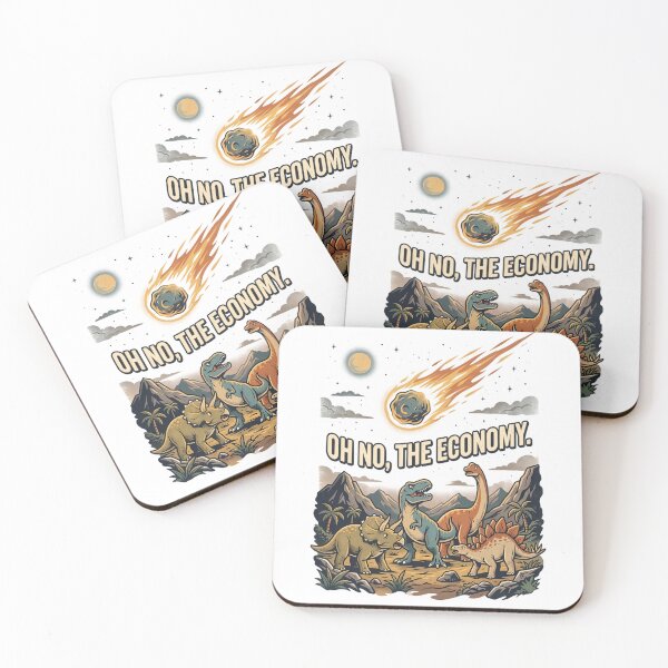Item preview, Funny Dinosaur Meteor Oh No The Economy Humor designed and sold by k3rstman1.