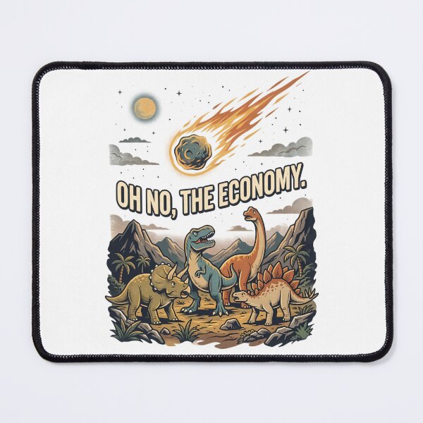 Item preview, Funny Dinosaur Meteor Oh No The Economy Humor designed and sold by k3rstman1.