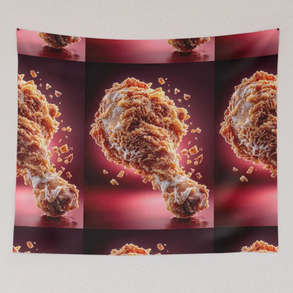 Item preview, Golden Crispy Fried Chicken Drumstick | Crunchy Food Art | Crispy Comfort Food Illustration designed and sold by Grafititee.