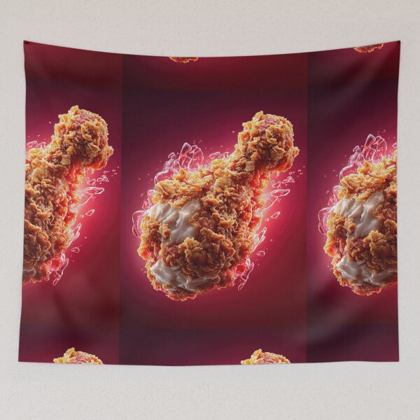 Item preview, Golden Crispy Fried Chicken Drumstick | Crunchy Food Art | Crispy Comfort Food Illustration designed and sold by Grafititee.