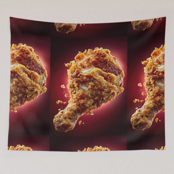 Item preview, Golden Crispy Fried Chicken Drumstick | Crunchy Food Art | Crispy Comfort Food Illustration designed and sold by Grafititee.