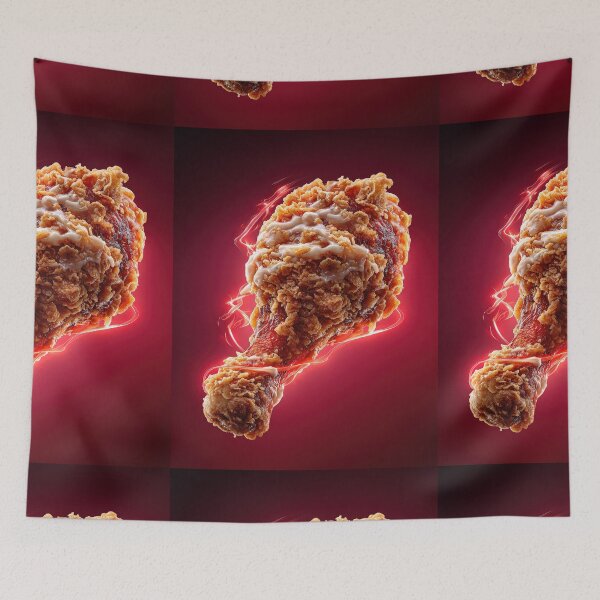Item preview, Golden Crispy Fried Chicken Drumstick | Crunchy Food Art | Crispy Comfort Food Illustration designed and sold by Grafititee.