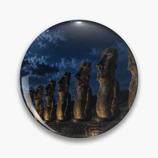 Item preview, Moonlit Wonders Collection: Moai Statues – Easter Island, Chile designed and sold by globetrottergfx.