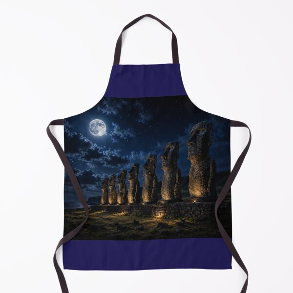 Item preview, Moonlit Wonders Collection: Moai Statues – Easter Island, Chile designed and sold by globetrottergfx.