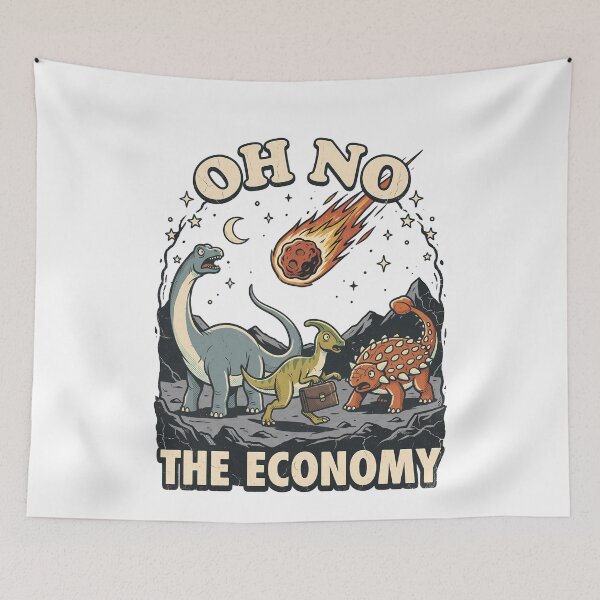 Item preview, Funny Oh No The Economy Dinosaur Meteor designed and sold by k3rstman1.