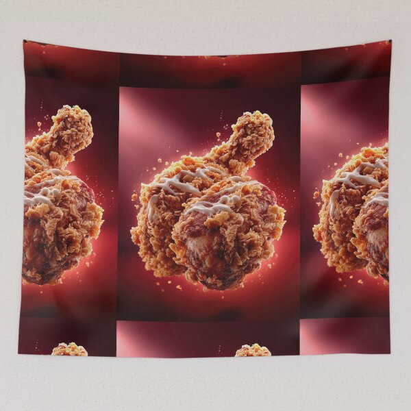 Item preview, Golden Crispy Fried Chicken Drumstick | Crunchy Food Art | Crispy Comfort Food Illustration designed and sold by Grafititee.