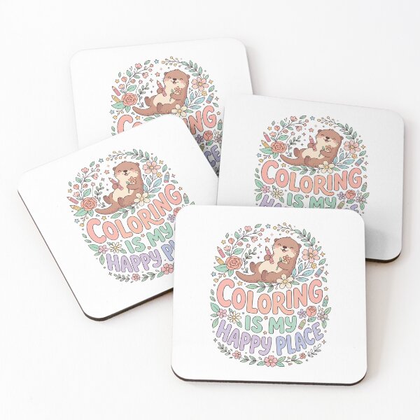 Item preview, Coloring Is My Happy Place Cute Otter Art Gift designed and sold by SHOP-Corner.