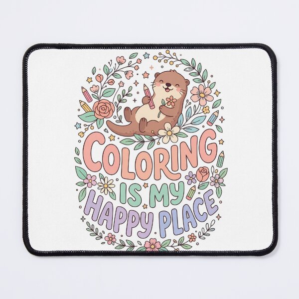 Item preview, Coloring Is My Happy Place Cute Otter Art Gift designed and sold by SHOP-Corner.
