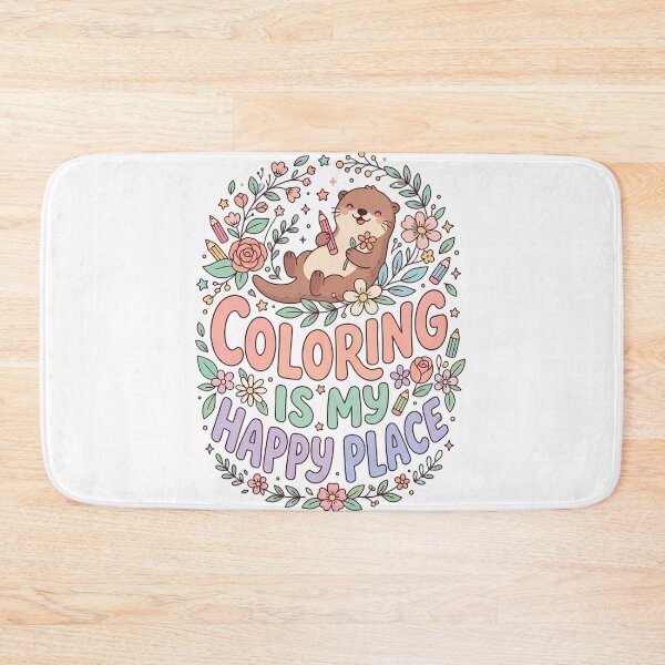 Item preview, Coloring Is My Happy Place Cute Otter Art Gift designed and sold by SHOP-Corner.